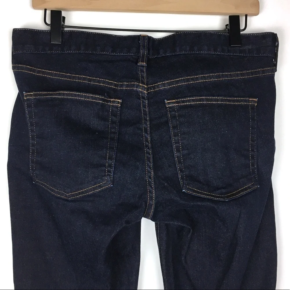 J CREW Jeans Matchstick Straight Leg Ultra Dark Wash Stretch Denim 29S Short